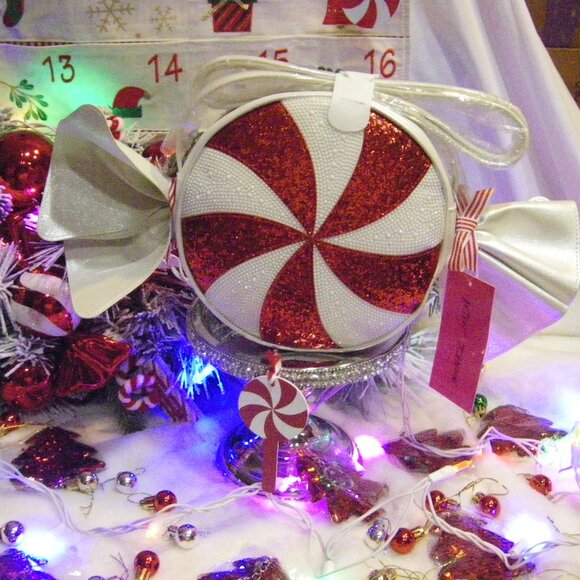 Betsey Johnson Starlight Starbright White Frost Peppermint Candy Crossbody Bag - Picture 12 of 16